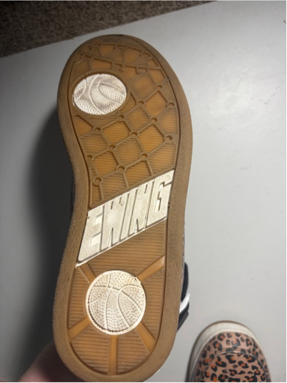 Ewing Women’s Leopard Print High-Top Sneakers 7.5 Brown Black - Picture 10 of 13